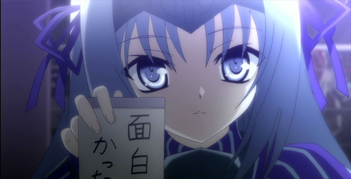 Anime character with blue hair and expressive eyes, holding a paper, evokes themes of love, life, and loss.