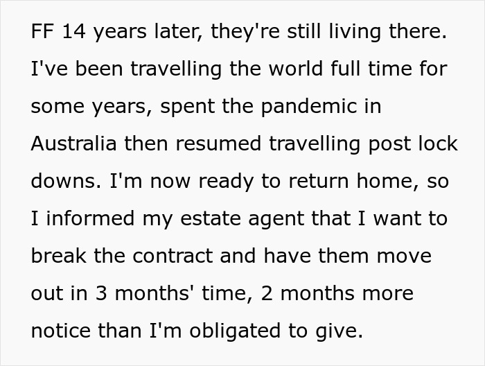 Woman Called Selfish For Wanting To Come Back To Her Own House After Renting It For 14 Years
