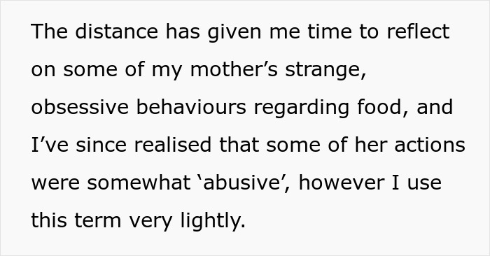 Woman Wants To Show Mom How Messed Up She Was With Her 'Food Rules' By Enforcing Them On Her