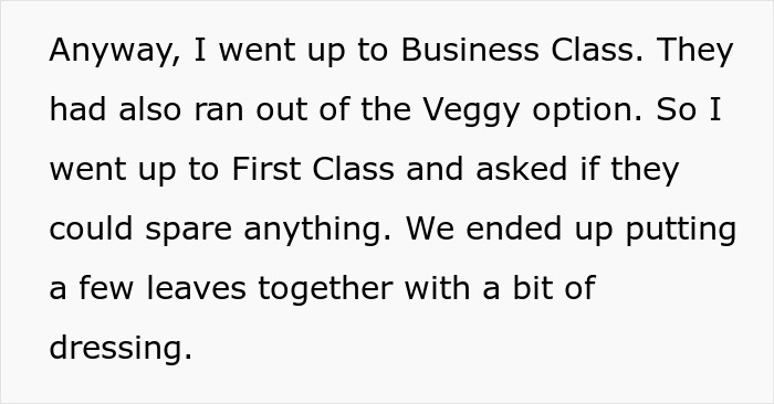Flight Attendant Maliciously Complies With Fake Vegetarian’s Order, Makes Him Regret His Lies Flight Attendant Maliciously Complies With Fake Vegetarian’s Order, Makes Him Regret His Lies