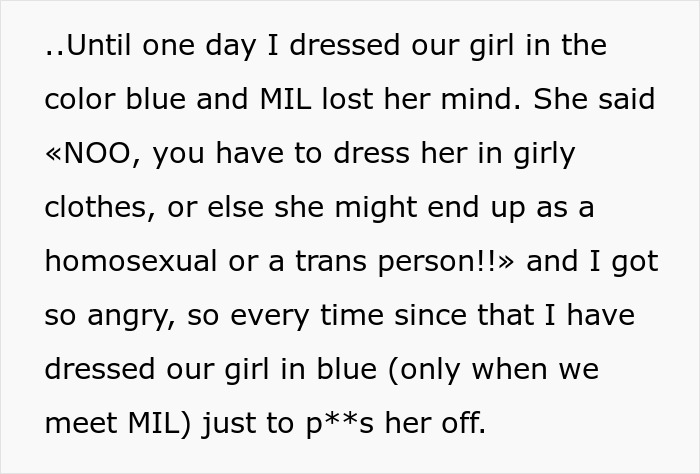Mom Gets Back At Homophobic MIL By Dressing Her Baby Girl In Blue Every Time She Visits Mom Gets Back At Homophobic MIL By Dressing Her Baby Girl In Blue Every Time She Visits
