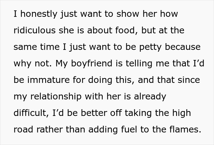 Woman Wants To Show Mom How Messed Up She Was With Her 'Food Rules' By Enforcing Them On Her