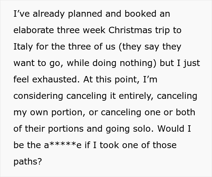 &ldquo;I Just Feel Exhausted&rdquo;: Woman&rsquo;s Mulling Over Canceling Xmas Trip After Zero Help From Family