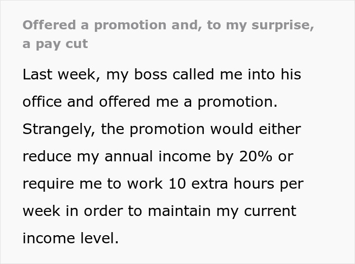 "He Asked Me If I Did The Math Right": Boss Expects Employee To Be Thrilled With A Pay Cut