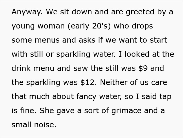 Server Keeps Repeating “It’s Very Hydrating” When Customer Asks For Tap Water Server Keeps Repeating “It’s Very Hydrating” When Customer Asks For Tap Water