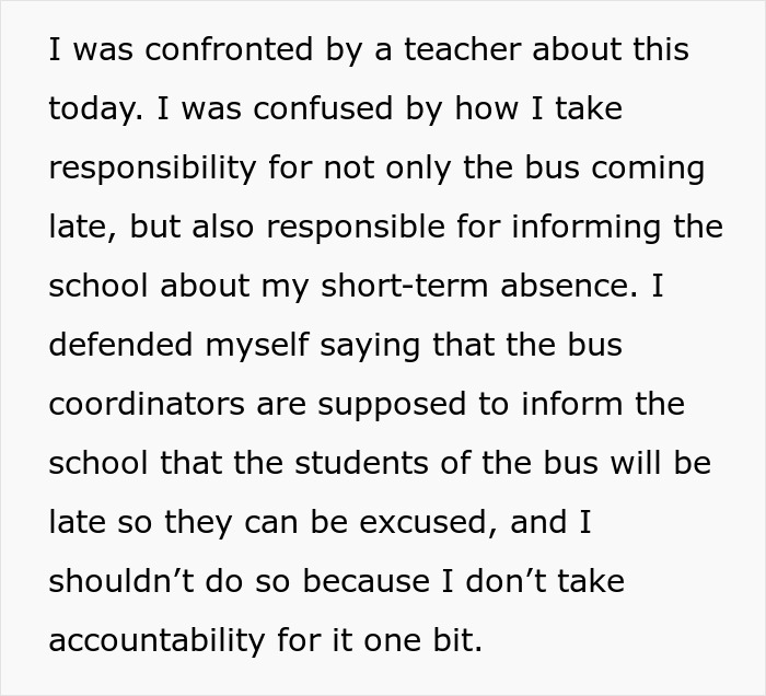 Student Mad Over 5 Days Of Detention After Their School Bus Is Late And They &ldquo;Fail&rdquo; To Report It