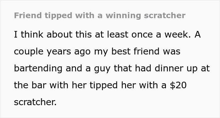 Woman Furious That Friend Received Scratchcard As A Tip But Returned It, Despite It Winning $50k