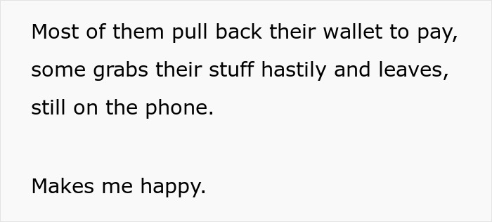 Cashier Maliciously Complies With Clients Who Keep Talking On Phone And Gesture At Him To Shut It