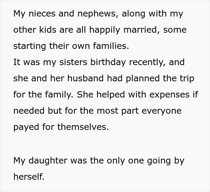 Daughter Stops Talking To Mom After She Shows No Empathy For Her Being Left Out On Family Vacation Daughter Stops Talking To Mom After She Shows No Empathy For Her Being Left Out On Family Vacation