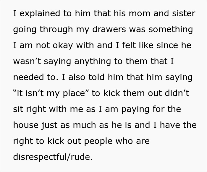 Man&rsquo;s Mom And Sis Visit His Home And Start Going Through GF's Personal Stuff, She Loses It