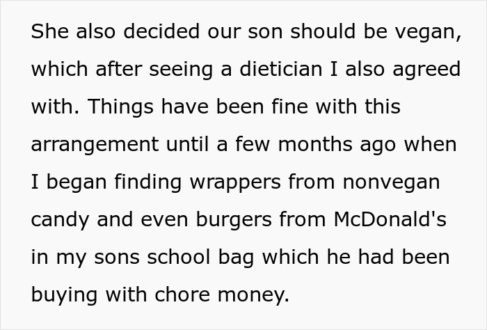 Mom Freaks Out After Finding Out Her Son Has Been Getting Non-Vegan Snacks From Dad