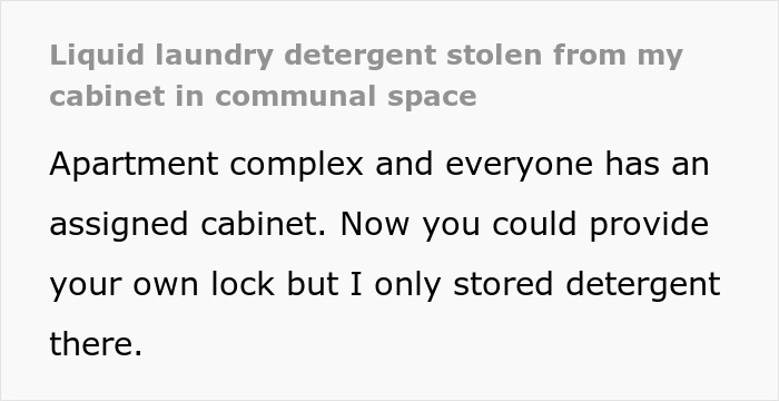 Tenant Makes Detergent Thieves Think Twice After Their Whole Load Turns Blue Tenant Makes Detergent Thieves Think Twice After Their Whole Load Turns Blue