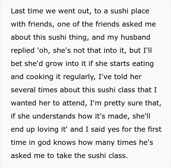 &ldquo;You&rsquo;d Finally See My Point&rdquo;: Wife Maliciously Complies With Husband&rsquo;s Sushi Demand