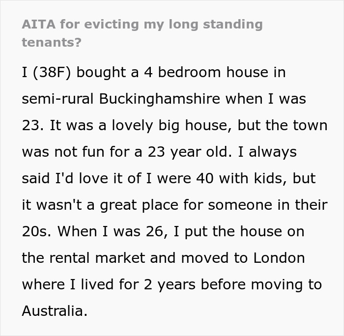 Woman Called Selfish For Wanting To Come Back To Her Own House After Renting It For 14 Years