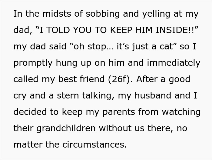 &ldquo;Oh Stop&hellip; It&rsquo;s Just A Cat&rdquo;: Woman Bans Parents From Grandkids Following Tragic Pet Incident