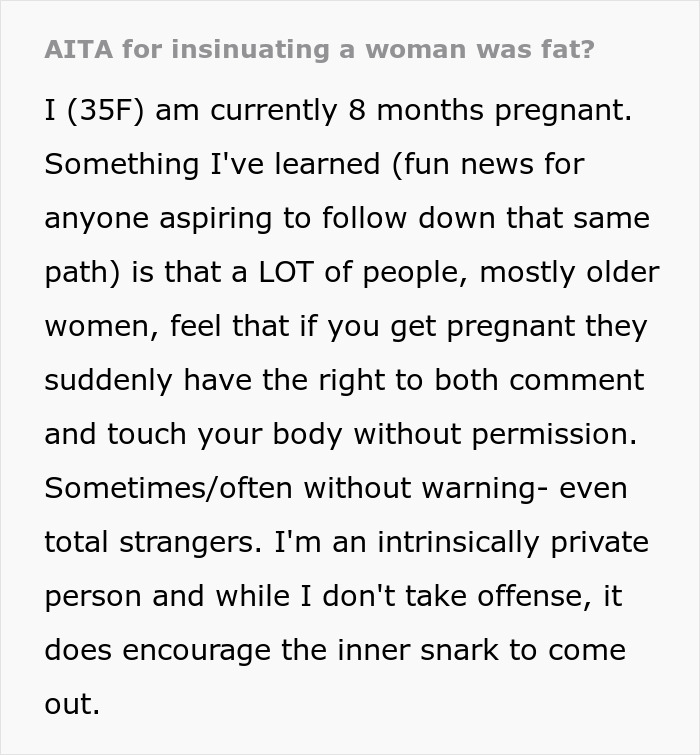 Woman Is Offended After She Is Hit Back With “You Too” After Calling A Pregnant Woman “Huge” Woman Is Offended After She Is Hit Back With “You Too” After Calling A Pregnant Woman “Huge”