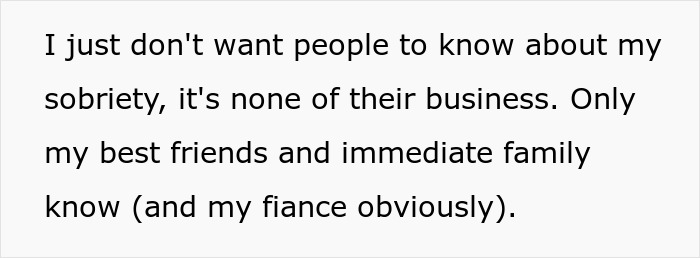 Bride Wants To Keep The Reasoning Behind Alcohol-Free Wedding Secret, Friends Put Her Under Fire Bride Wants To Keep The Reasoning Behind Alcohol-Free Wedding Secret, Friends Put Her Under Fire