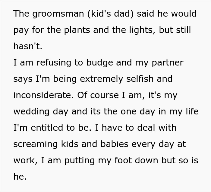Groomsman Is Mad He Can't Bring His Baby Despite Bride Giving 2-Year Notice About Child-Free Wedding Groomsman Is Mad He Can't Bring His Baby Despite Bride Giving 2-Year Notice About Child-Free Wedding