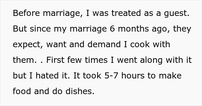 Woman Maliciously Complies With Her MIL And Chills With Men Instead Of Helping Out In The Kitchen