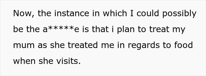 Woman Wants To Show Mom How Messed Up She Was With Her 'Food Rules' By Enforcing Them On Her