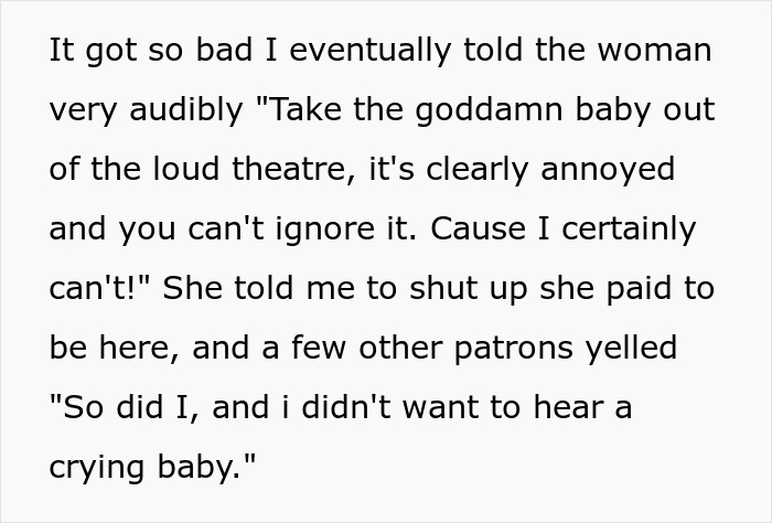 Baby Keeps Crying At The Movie Theater, Frustrated Guy Loses It And Yells At The Mom