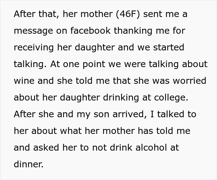 Mom Bans Alcohol For Her Son’s 18-Year-Old Girlfriend, Family Drama Ensues Mom Bans Alcohol For Her Son’s 18-Year-Old Girlfriend, Family Drama Ensues