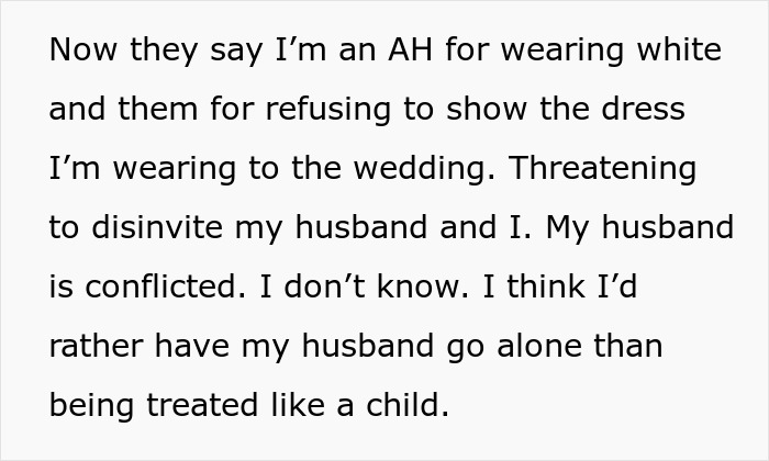 Woman Wears A White Dress For Her Birthday, Enrages Future SIL Whose Wedding Is In Two Weeks