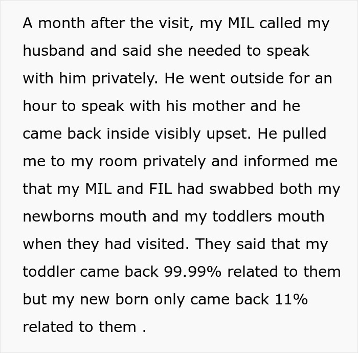 In-Laws Do DNA Tests To Make Sure Their Grandkids Are Really Theirs, The Kids' Mom Is Crushed