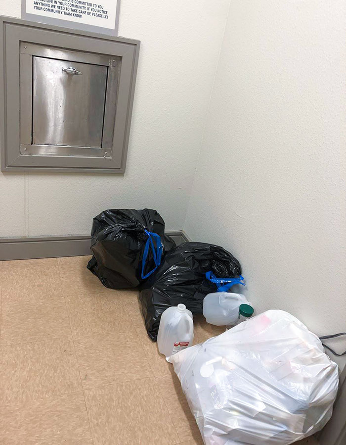 Too Bad There Isn't A Garbage Chute Nearby