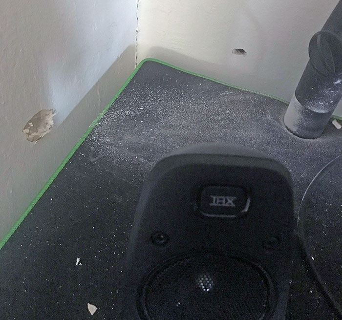 Found Out My Neighbor Sleeps With A Loaded Firearm Today. The Corner Of My Computer Desk Right Behind My Monitor