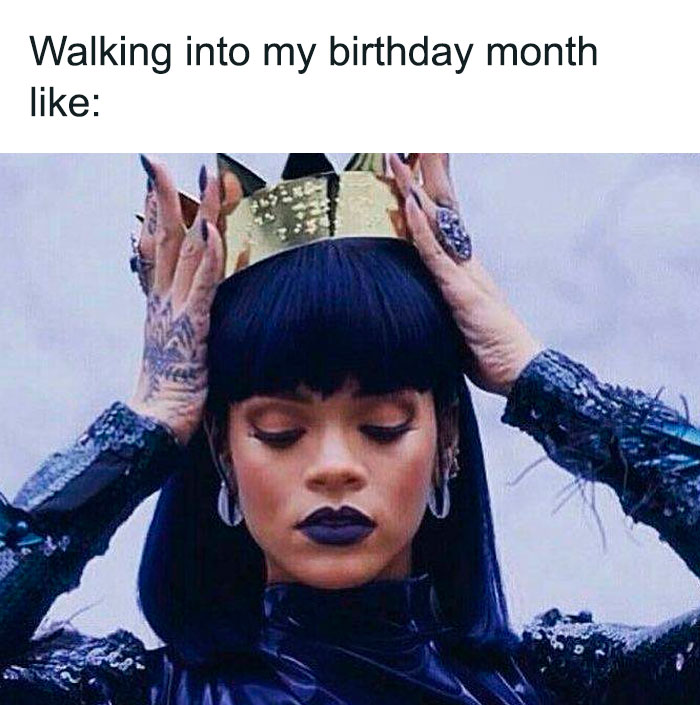 Person wearing a crown with a confident expression, embodying the spirit of funny birthday memes.