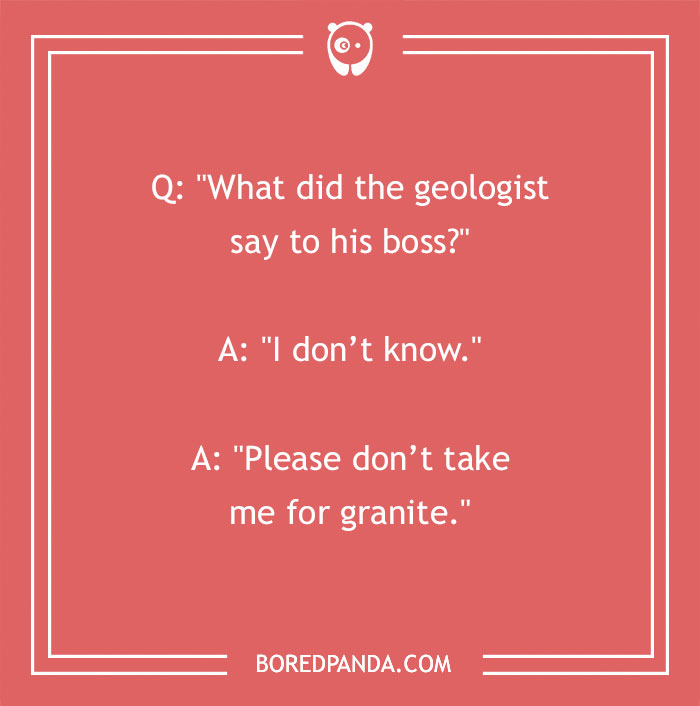 Rock solid excuse, honestly