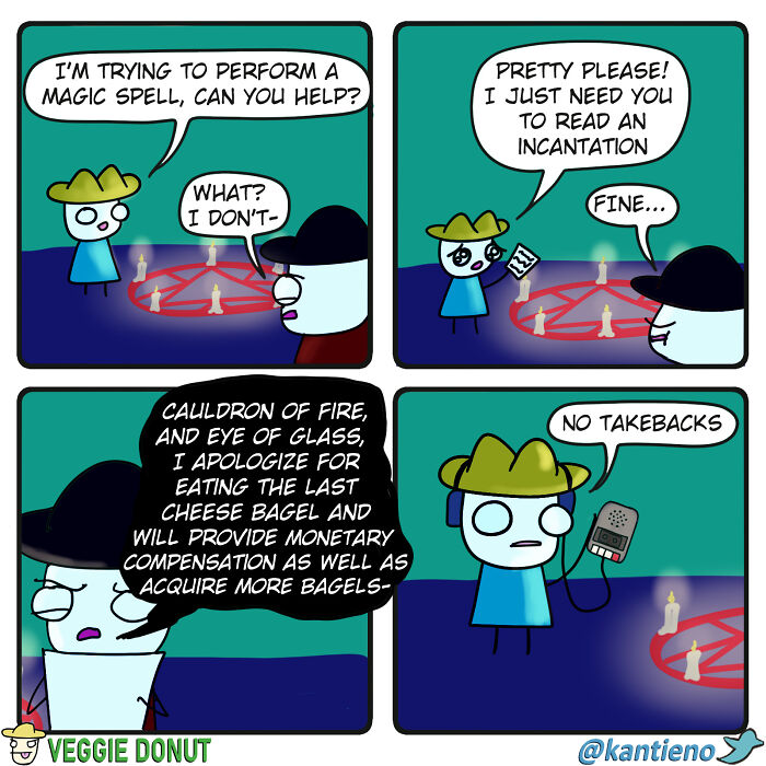 Comics About A Pair Of Friends Performing A Magic Spell veggiedonut