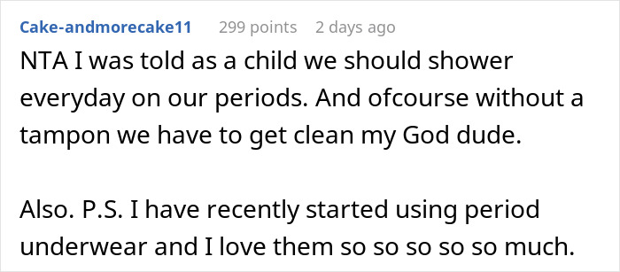 Woman Laughs In Guy's Face After He "Bans" Her From Using The Shower On Her Period Woman Laughs In Guy's Face After He "Bans" Her From Using The Shower On Her Period