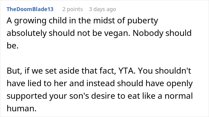Mom Freaks Out After Finding Out Her Son Has Been Getting Non-Vegan Snacks From Dad