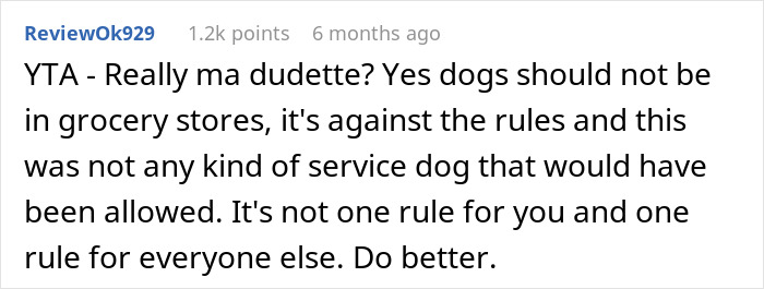 Person Gets Slammed For Taking Their Dog Into The Grocery Store, Vents Online But Finds No Support Person Gets Slammed For Taking Their Dog Into The Grocery Store, Vents Online But Finds No Support