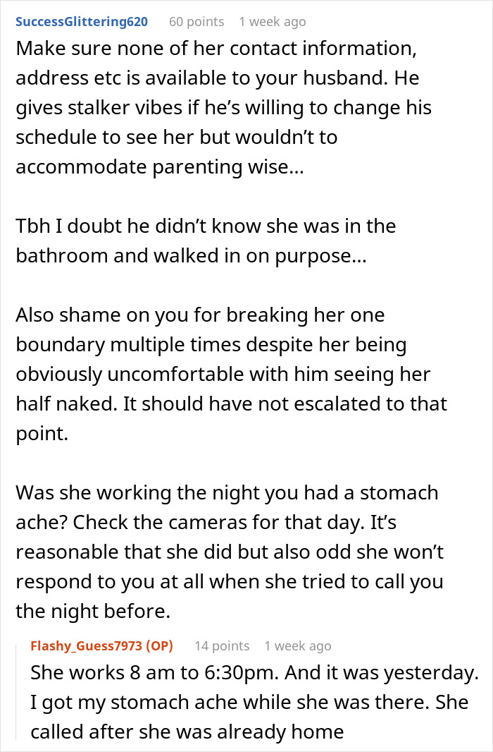 Nanny Quits Job After Husband Sees Her Naked And Doesn't Leave Her Alone