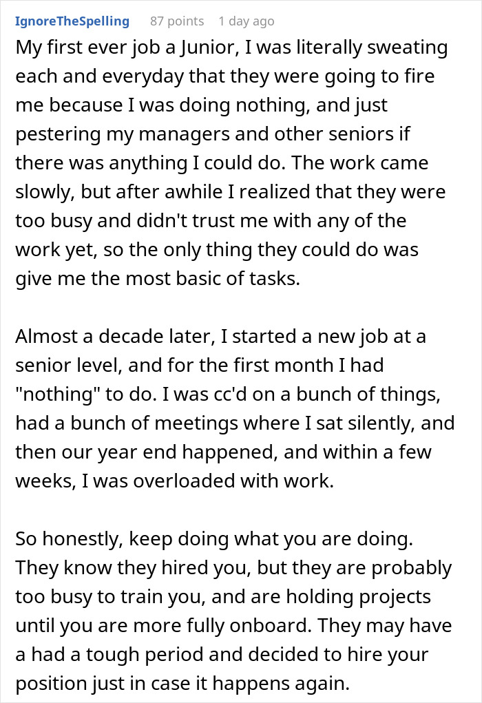 Person Worries About Getting Paid To Do Nothing, The Internet Shoves Some Sense Into Them