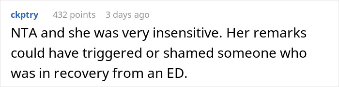 Woman Leaves Dinner Embarrassed After Pushing An ED Diagnosis On A Woman Who Was Not Having It