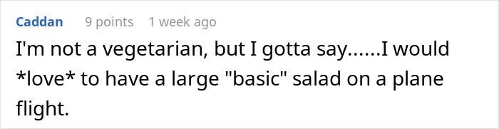 Flight Attendant Maliciously Complies With Fake Vegetarian’s Order, Makes Him Regret His Lies Flight Attendant Maliciously Complies With Fake Vegetarian’s Order, Makes Him Regret His Lies