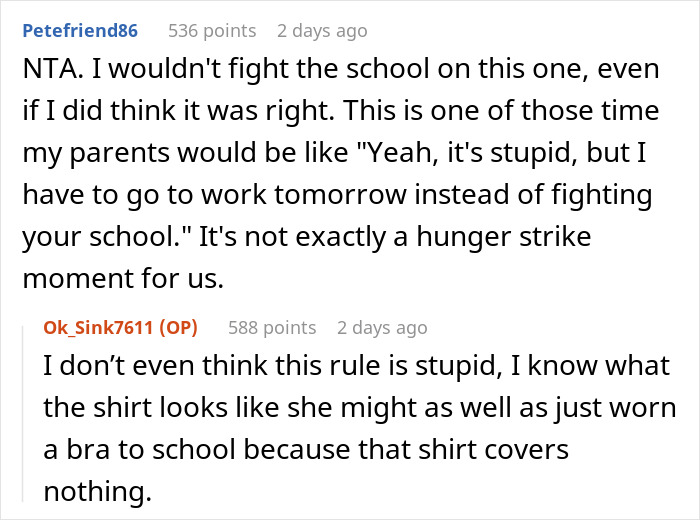 Parent Unwilling To Confront School For 'Dress Coding' Their Daughter, Gets Dubbed A Jerk Parent Unwilling To Confront School For 'Dress Coding' Their Daughter, Gets Dubbed A Jerk