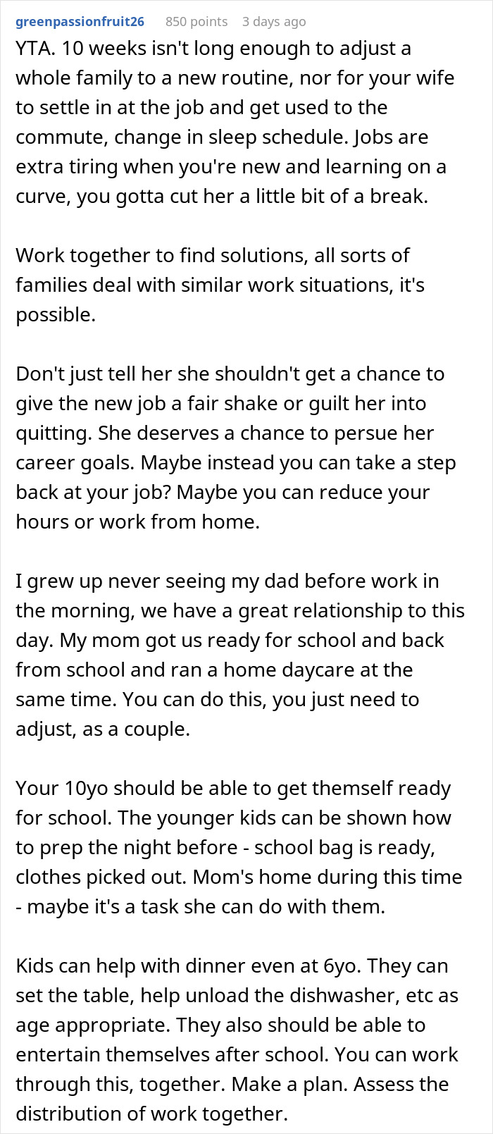 “Unfair Amount Of Duties”: Wife’s New Job Puts Strain On The Household “Unfair Amount Of Duties”: Wife’s New Job Puts Strain On The Household