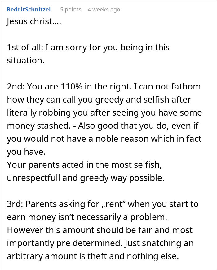 &ldquo;If I Didn&rsquo;t Agree, I Could Leave&rdquo;: Teen Moves Out After Parents Try To Claim Their Money