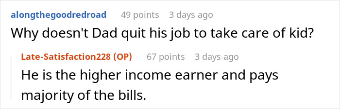 Screenshot of an online discussion about a woman's marriage ending because she refused to sacrifice her life for a baby, featuring user comments. Screenshot of an online discussion about a woman's marriage ending because she refused to sacrifice her life for a baby, featuring user comments.