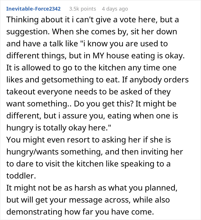 Woman Wants To Show Mom How Messed Up She Was With Her 'Food Rules' By Enforcing Them On Her