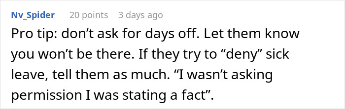Employee Is Told To Reschedule Her Surgery Because Another Worker Will Be On Vacation That Day Employee Is Told To Reschedule Her Surgery Because Another Worker Will Be On Vacation That Day