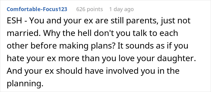 Guy&rsquo;s Ex Picks The Place For Their Daughter&rsquo;s 15th Birthday Party, He Refuses To Fund It