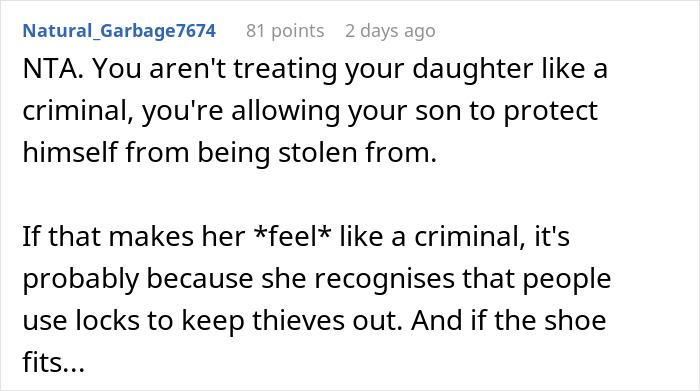 &ldquo;My Daughter Is Very Clearly Upset&rdquo;: Sister Keeps Stealing From Brother, Dad Buys Him A Lock
