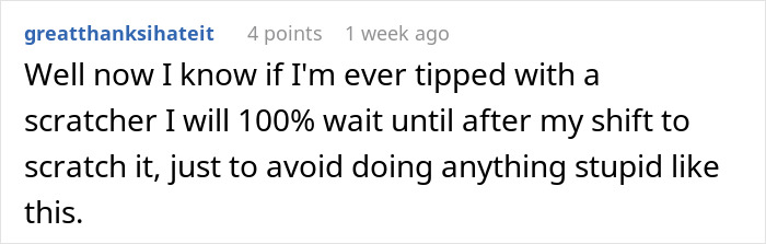 Woman Furious That Friend Received Scratchcard As A Tip But Returned It, Despite It Winning $50k