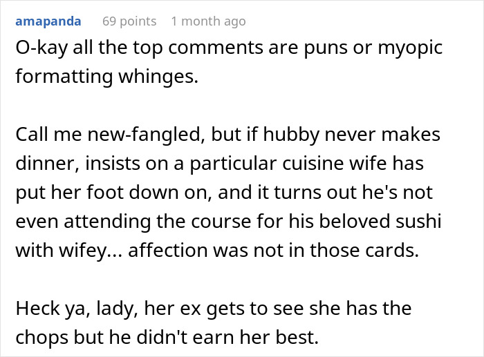 &ldquo;You&rsquo;d Finally See My Point&rdquo;: Wife Maliciously Complies With Husband&rsquo;s Sushi Demand